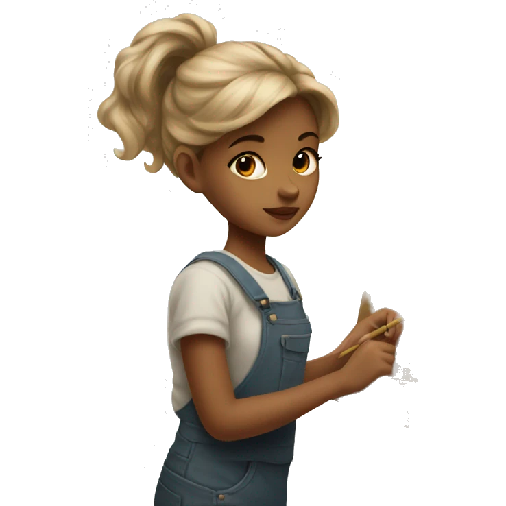 Girl painting in canvas  emoji