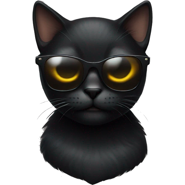 black cat wearing sunglasses emoji