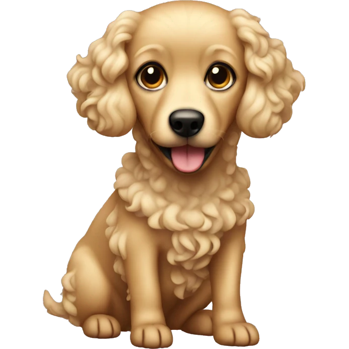 Small blonde curly dog emoji