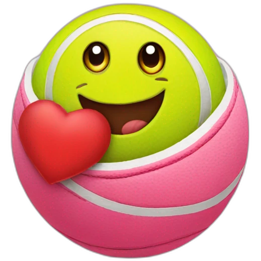 saint valentines day tennis ball emoji