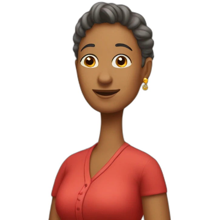 My mom is dresser in red emoji
