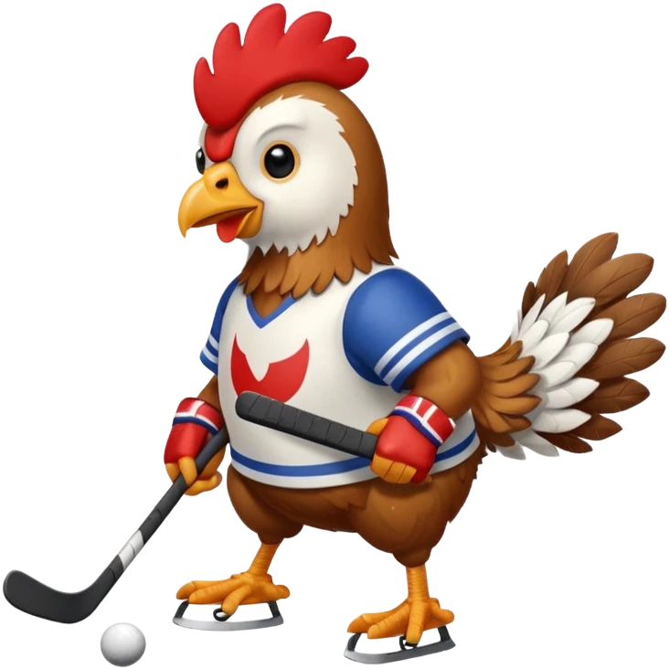 chicken playing hockey emoji