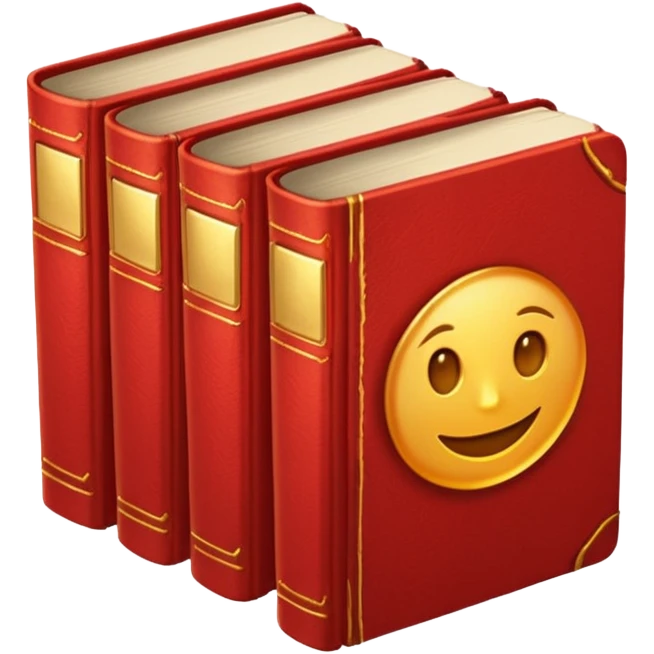 red books, golden glow emoji