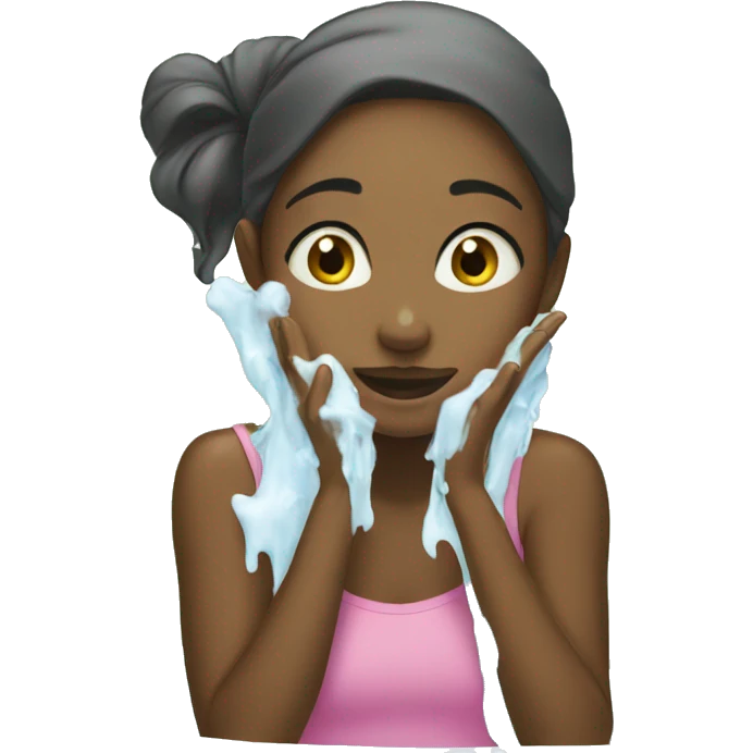 girl washes her face emoji