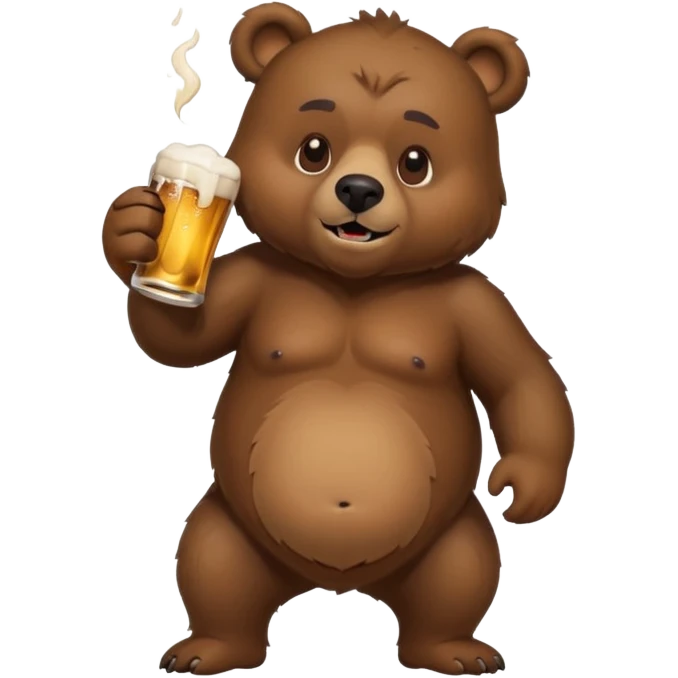 ours qui boit de la bière, saoul emoji