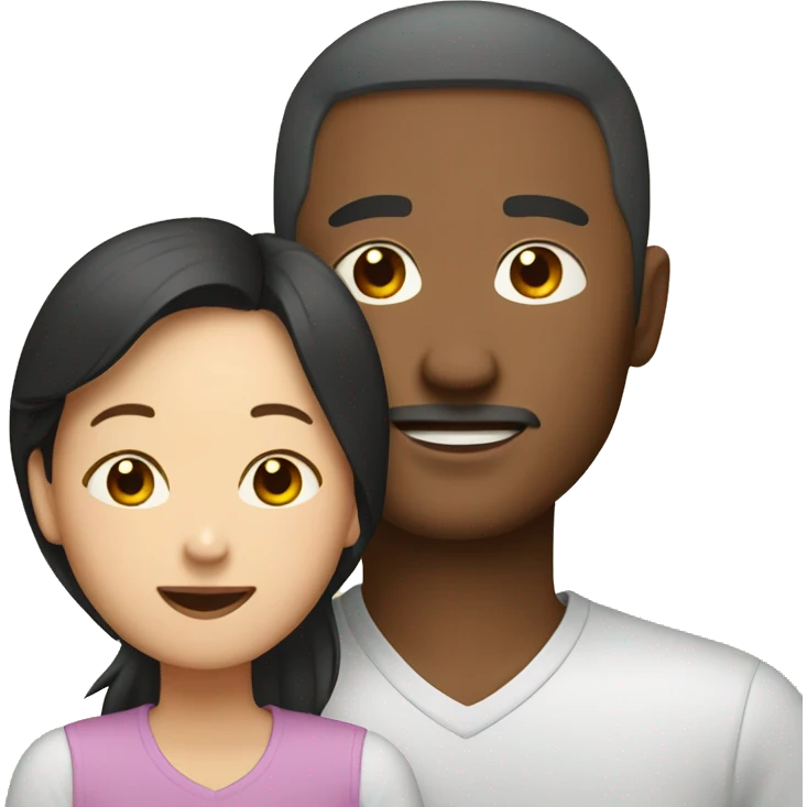 Family with Asian mom and black dad emoji