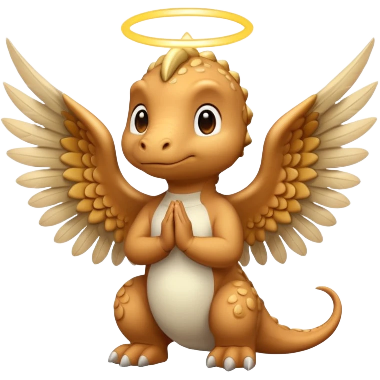 Dinosaurio angelical rezando  emoji