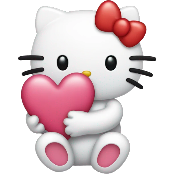 Hello kitty holding a heart  emoji