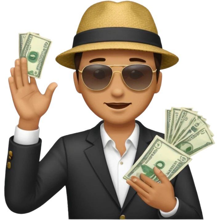 a man in the window is throwing money out emoji