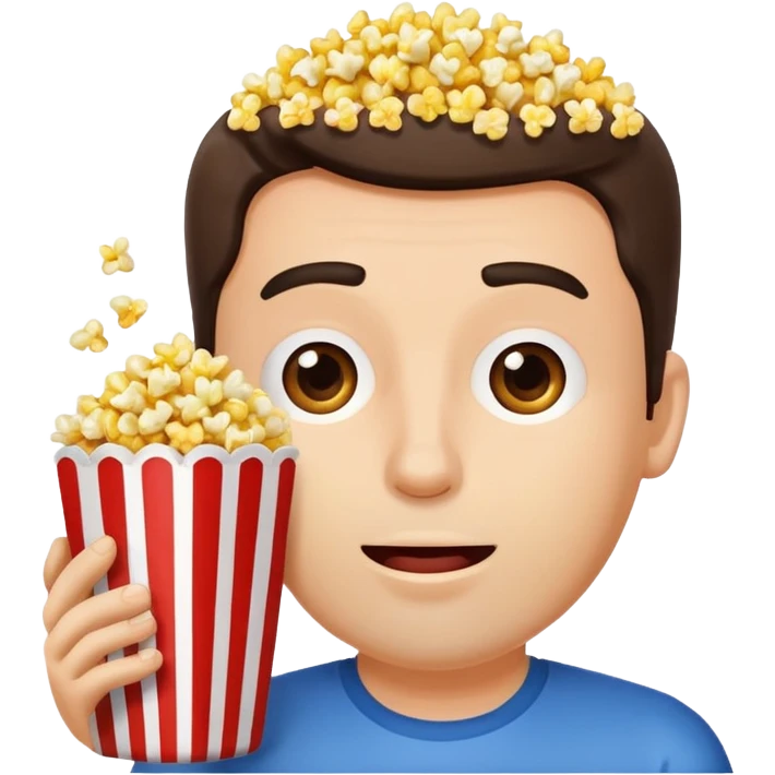 Un homme qui mange du pop-corn  emoji