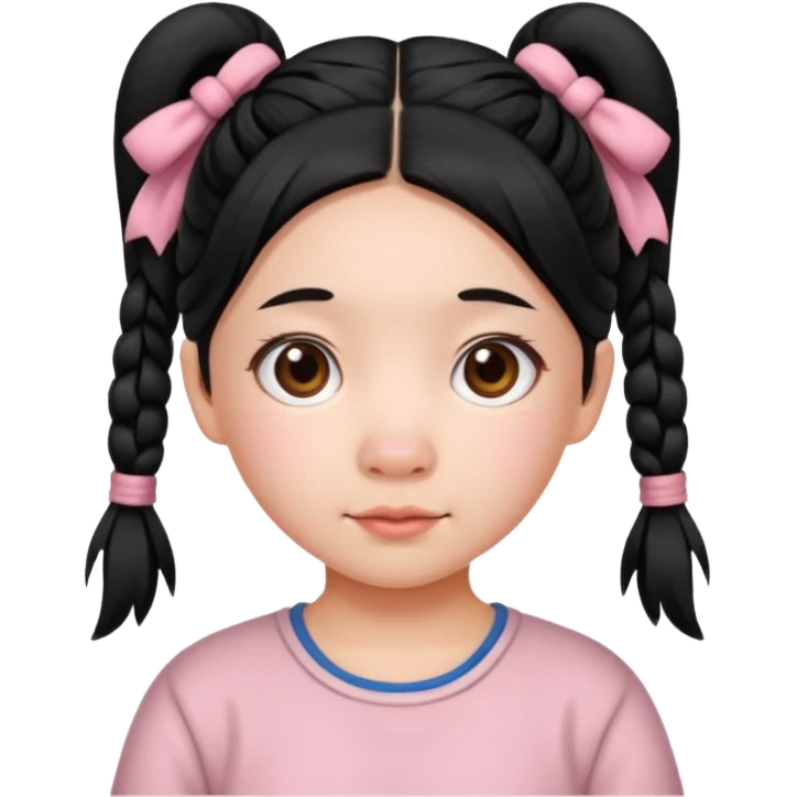 Chinese girl with pig tails emoji