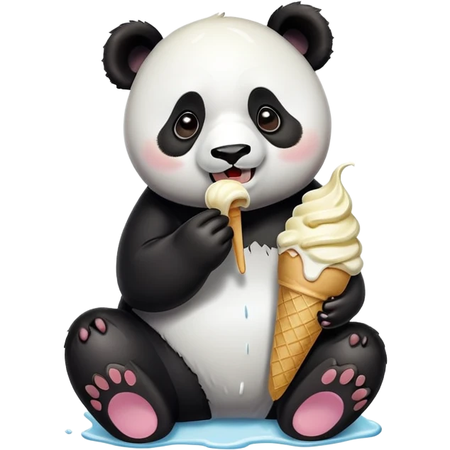 Panda eating ice cream emoji