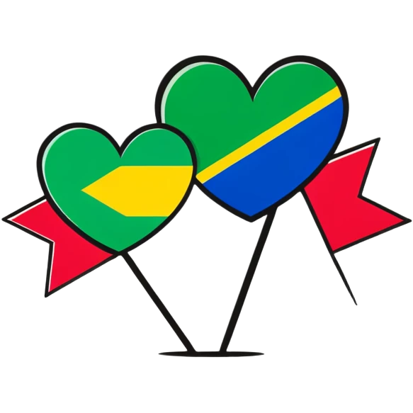 a heart with two flags inside: Brazil and Russia emoji