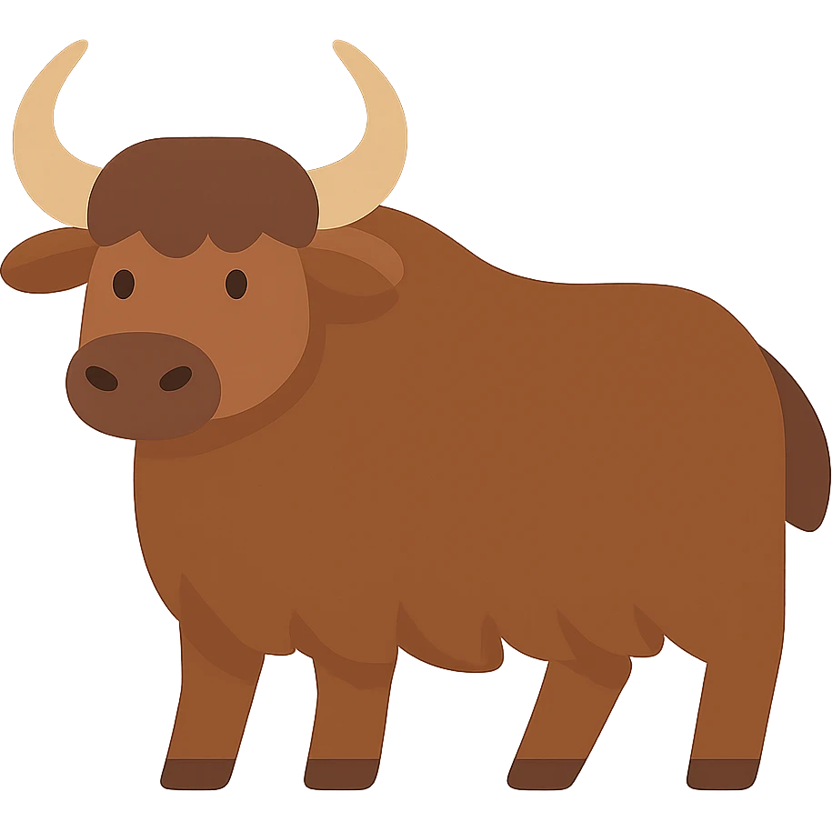 Flat design style yak emoji