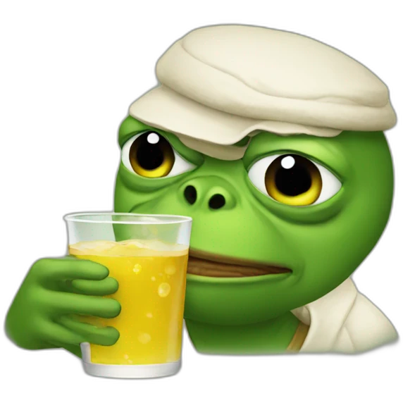 pepe drinking emoji