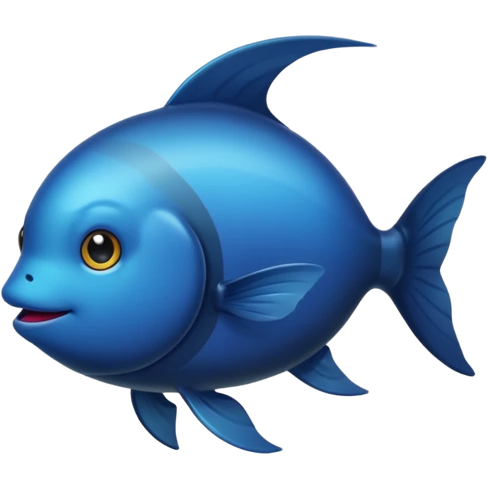 black fish with a round body emoji