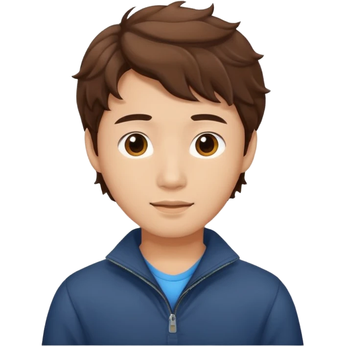 asian young man with wavy brown hair emoji