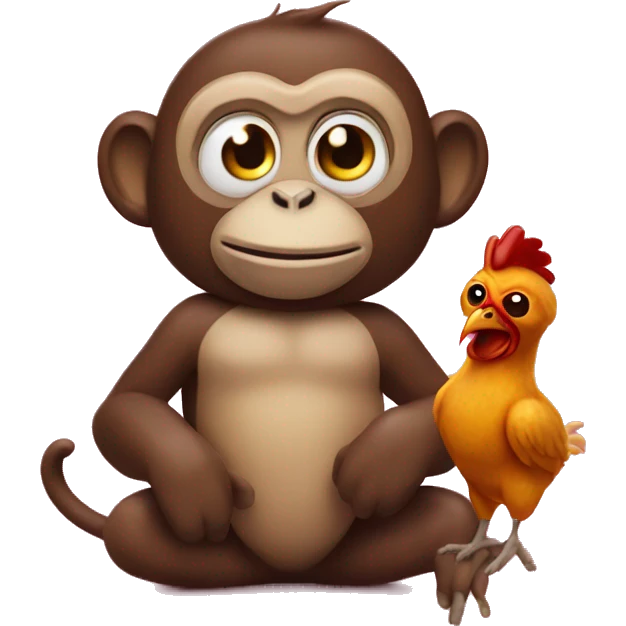 Monkey with chicken and kool aid emoji