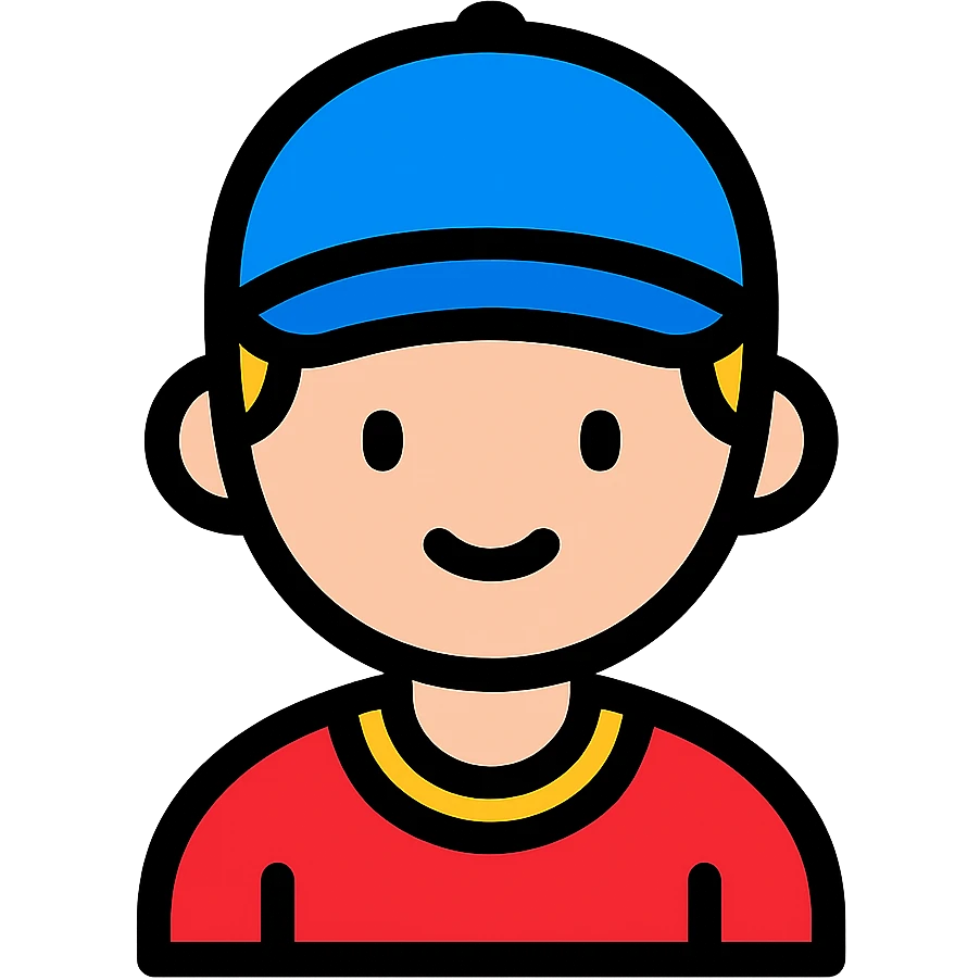 boy wearing a hat, color outline icon style emoji