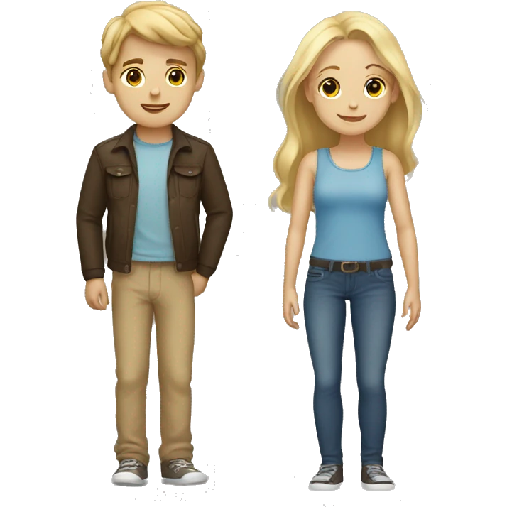 blonde girl and brown hair boy dating emoji
