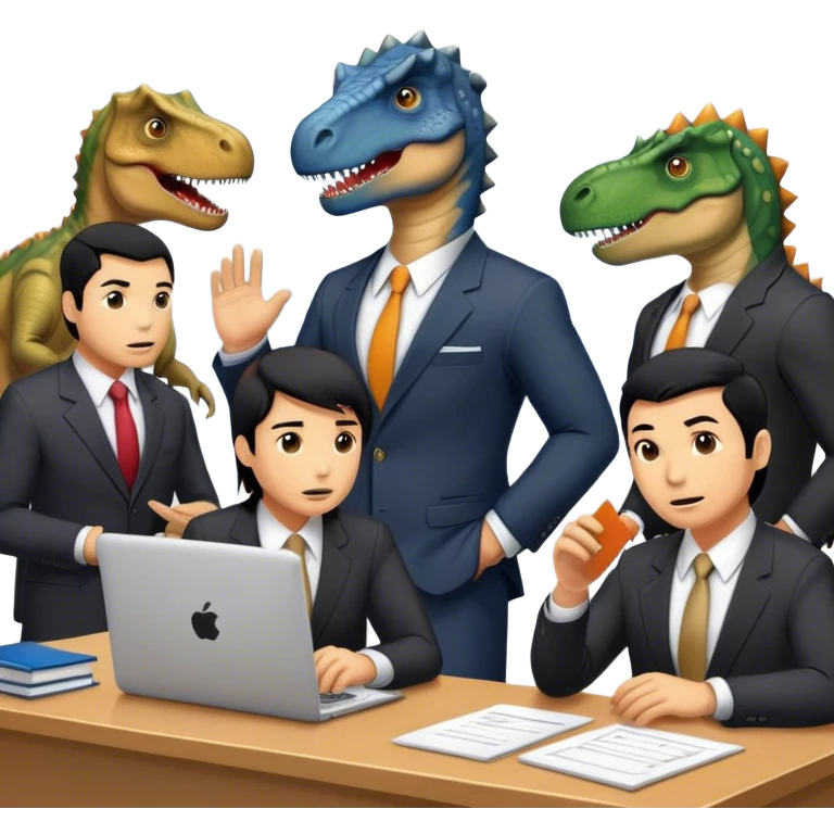 old dinosaurs working in an office emoji