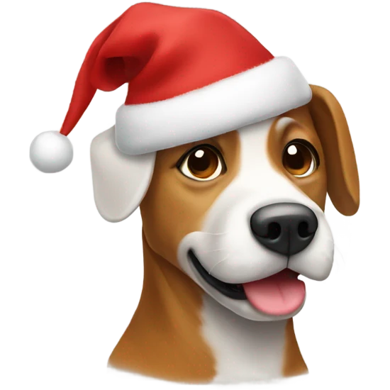 Dog with Christmas hat emoji
