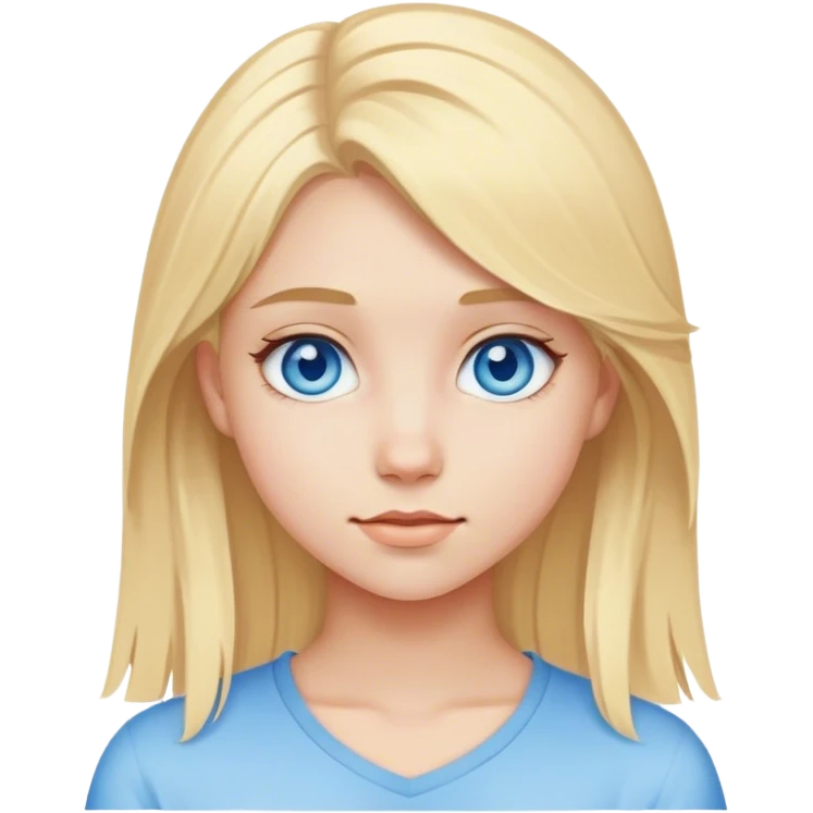 blonde with blue eye teenage emoji