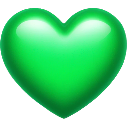 green glossy heart  emoji