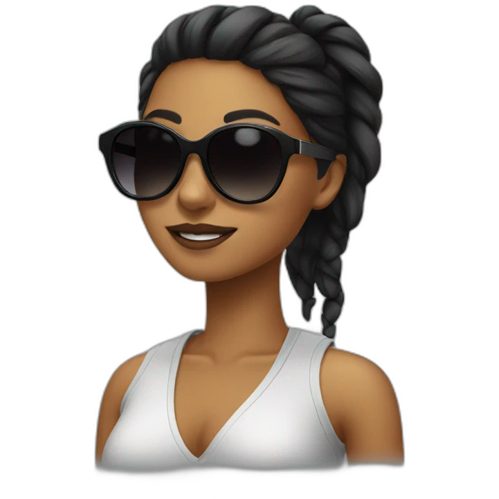 Cool girl with black sunglasses emoji