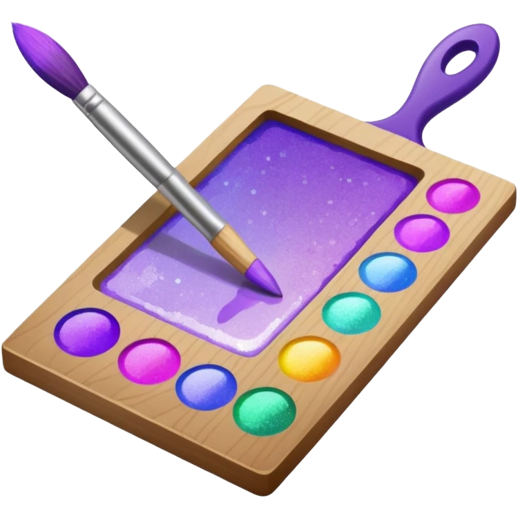 glitter purple art pincel pallet emoji