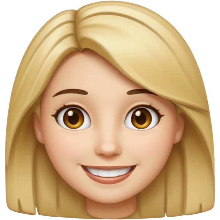 Brunette female emoji with blonde highlights  emoji