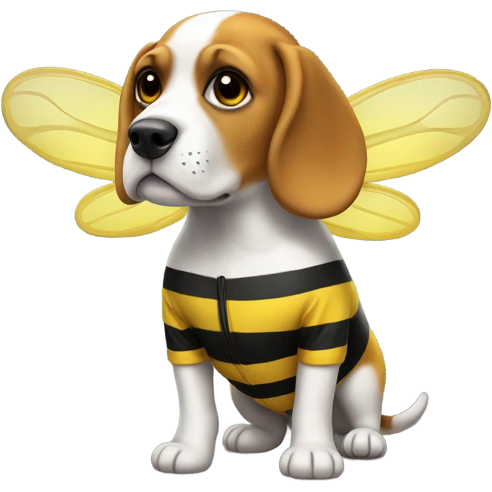 beagle wearing a bee suit emoji