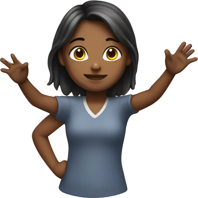 Girl with right hand up emoji