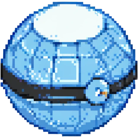 blue pokeball emoji with a black stripe emoji