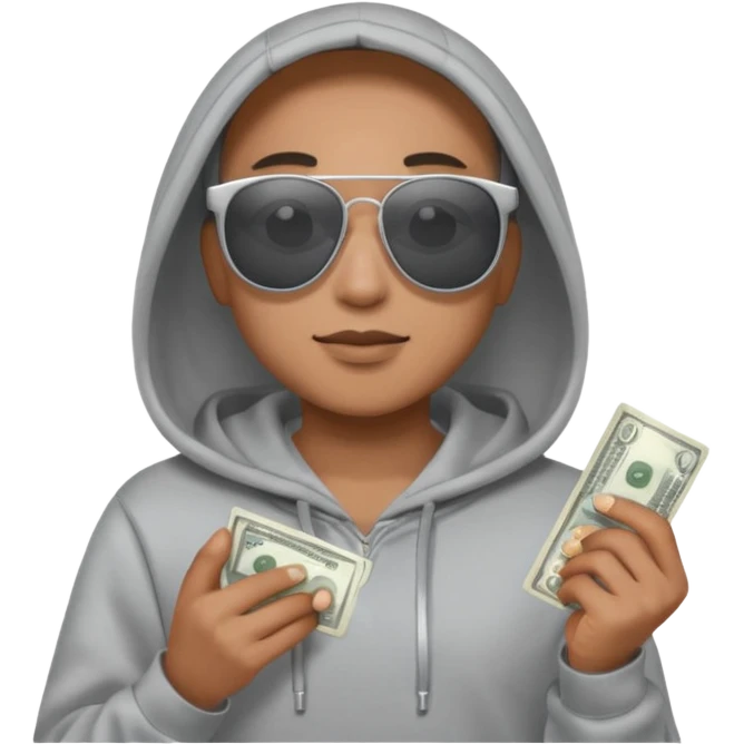 hoodie, sunglasses, money ALL SILVER emoji