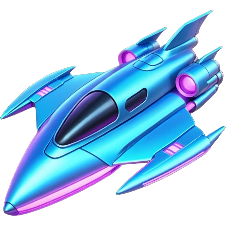 Neon spaceship emoji