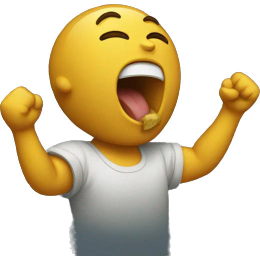 Yawning with snap emoji