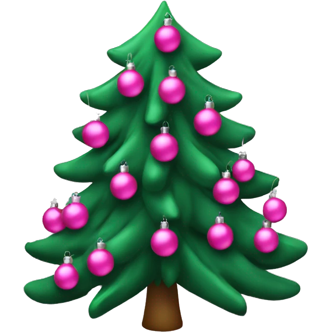 Christmas tree with pink ornaments  emoji
