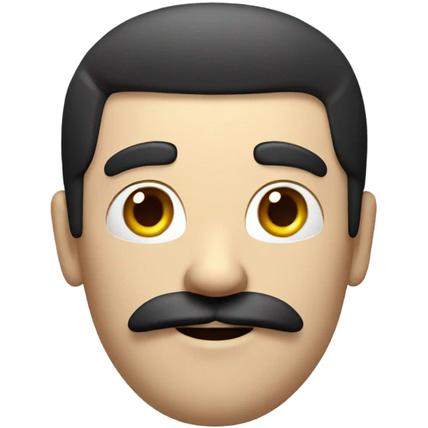 3d animation man. with black hair and moustache emoji