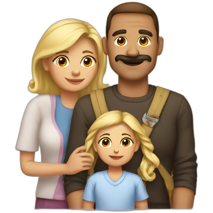 Papa mamá hija hijo emoji