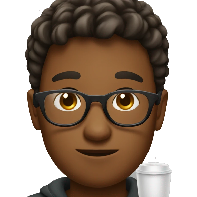 a boy in glasses drinking tea emoji
