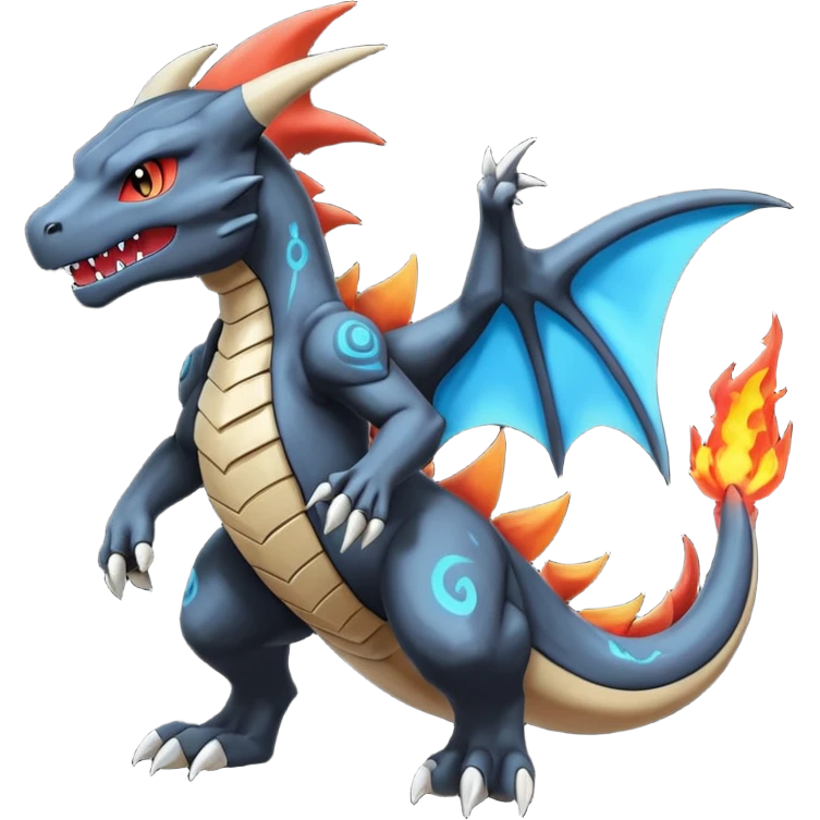 Futuristic Marowak-Charizard-Charmeleon-Duskull-Darkdramon-fusion emoji