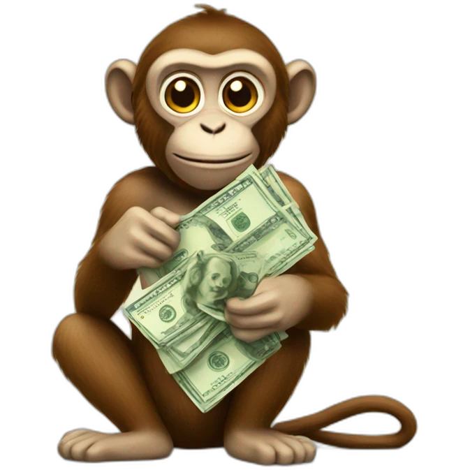Monkey with money emoji