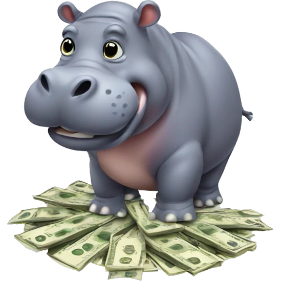 Hippo with money emoji