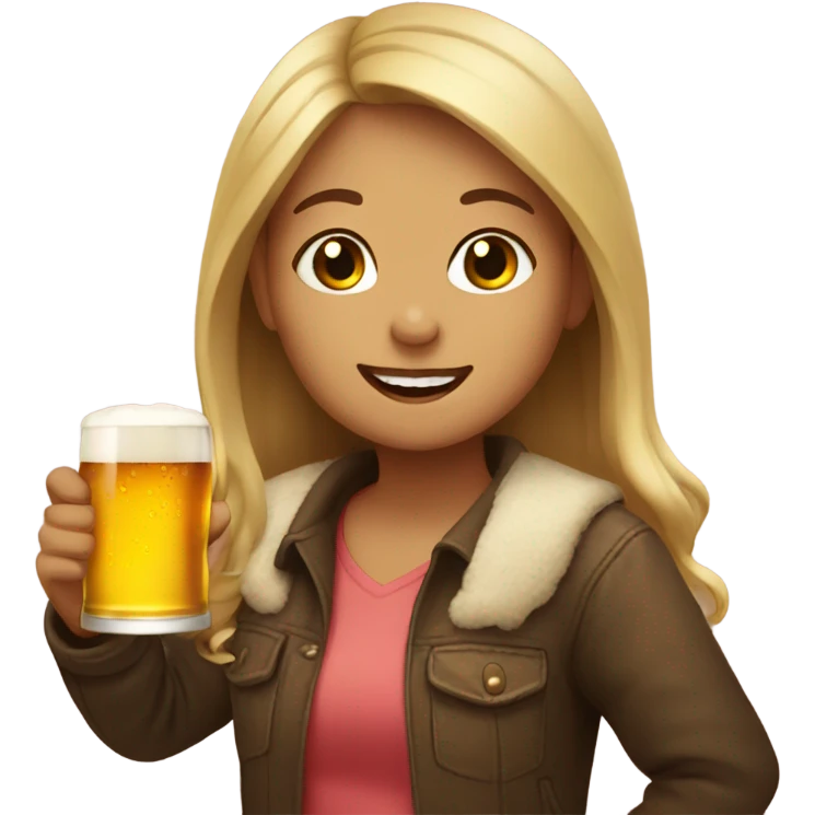 Girl who loves beer emoji