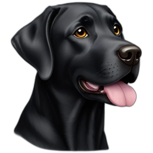 Senior Black lab small head tiny eyes small tongue emoji