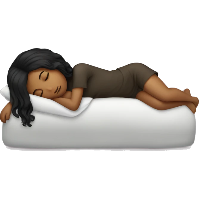 Black hair girl sleeping emoji