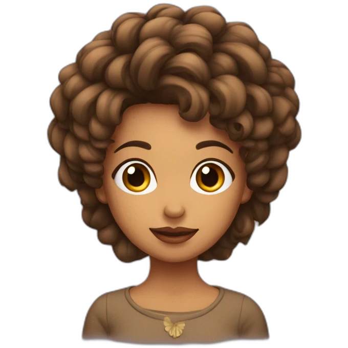 chica de pelo largo castaño con piercing en la nariz emoji