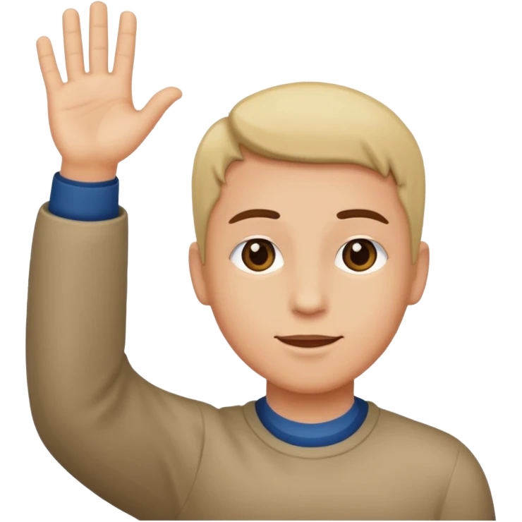 A person with one hand up and one hand down emoji