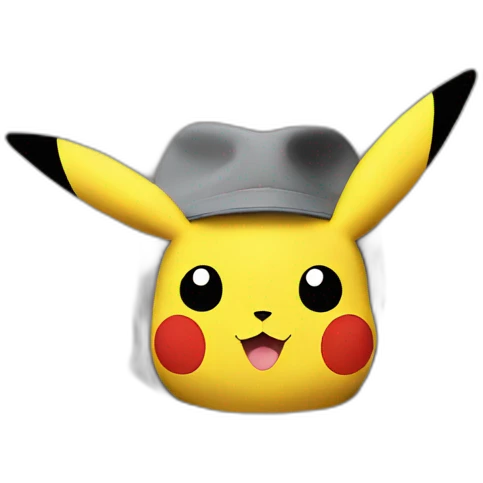 pikachu portrait grey felt hat emoji